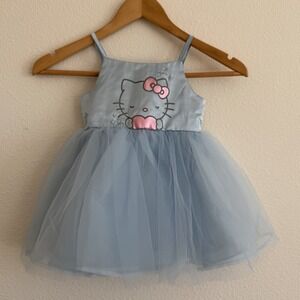 NWT Toddler Girl's Hello Kitty Light Blue Tulle Spring Dress Size 2T